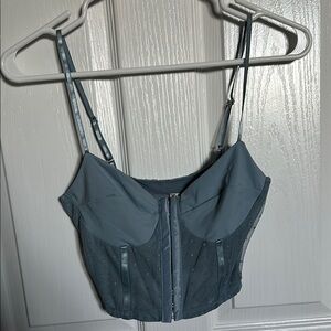 Intimately Free- Blue Mesh Corset Top - free people